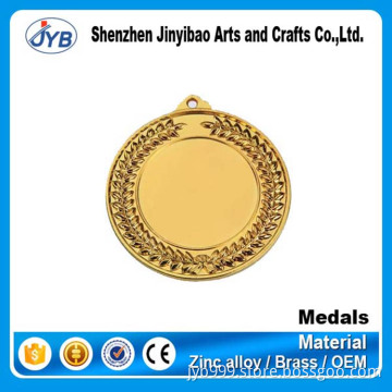 Fashion cheap custom blank gold handmade medal made in China